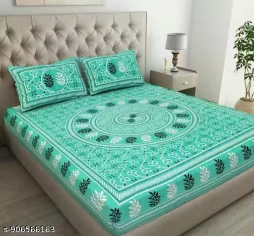 Jaipuri Cotton Bedsheet For Double Size Bed 1+2 pack 100% Cotton