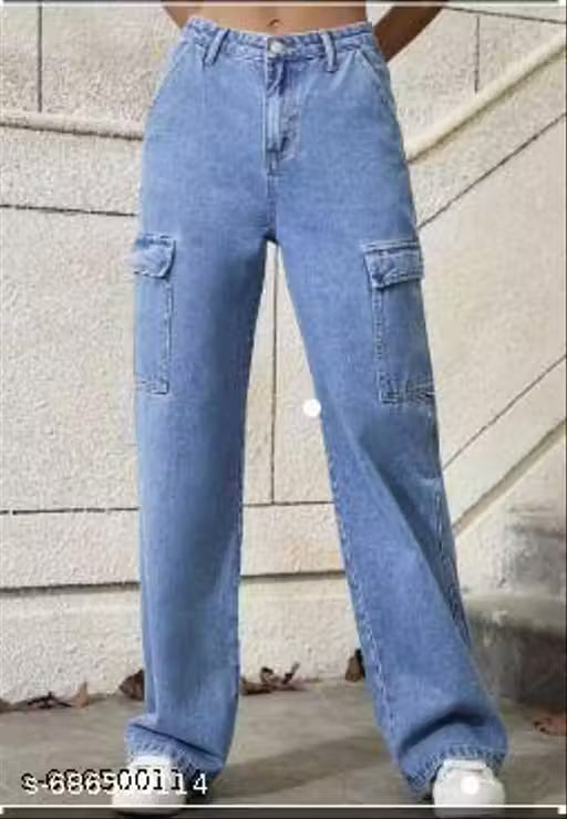 Light Blue Denim 6 Pocket Cargo