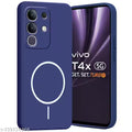 Vivo T4x Back Cover || Mobishopi Silicone Magsafe print back cover For Vivo T4x - Blue