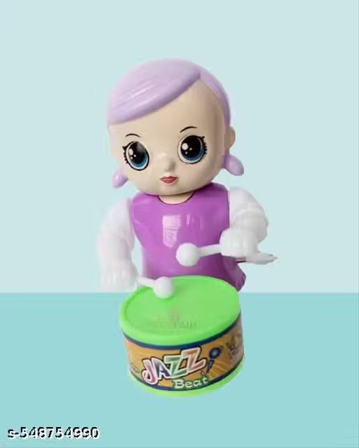 Key-Operated Cute Drummer Toy for Kids | Musical Dancing Baby Rattle Toy Set for Toddlers with Lights & Sound | Gift for Boys & Girls - Multicolor - Pack of 1
