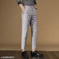 Decible Polyster Blend FormalTrousers For Man |formal pants light grey |light grey pant | trousers for men | office pant |