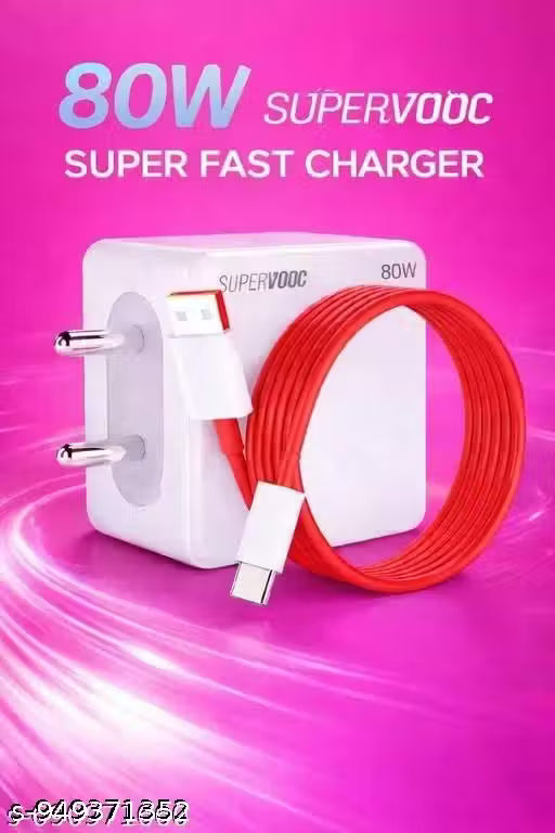 SuperVOOC 80-Watt Super-Fast Charger | 80 Watt Powerr Adapter | 80 Watt Universal Mobile Fast Charger | 80 Watt Charger Supports