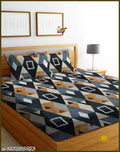 Super Soft Glace Cotton All Round Elastic Fitted Double Bed Bedsheet with 2 Pillow Covers-72x78x8 Inches-fiteed_Double