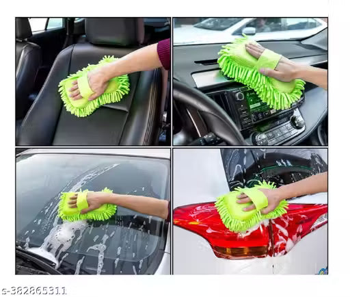 Winberg 2 pcs Car cleaning Sponge Microfiber