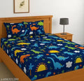 Super Soft Glace Cotton All Round Elastic Fitted Double Bed Bedsheet with 2 Pillow Covers-