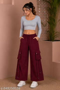 Stylish Wide-Leg Summer Cargo Trousers for Girls