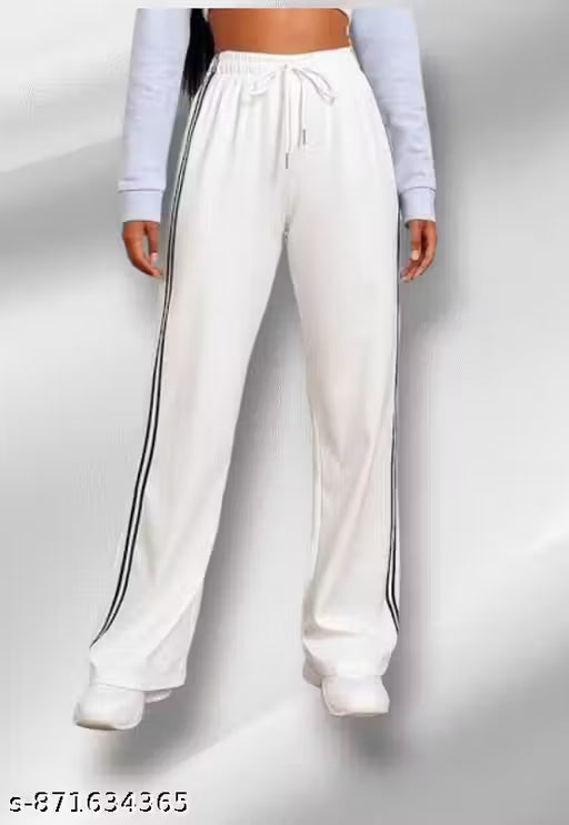 Stylish white trendy pants with side dual strips of black || Trendy White Pants For Party/ Casual/ Sports/ Gym/ Yoga for boys/girls||comfortable||