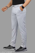 Men's Comfortable Fit Lycra Trousers | Men's Self-Structure Lycra Fit Stretchable Trousers