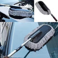 Ultra Soft Microfiber Car Cleaning Duster with Exatndable Handle Car Brush for Exterior Dust Remover Car Window Cleaning Dusting Brushes Car Accessories Tools (Grey)