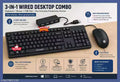 3 IN 1 COMBO WITH KEYBOARD , USB MOUSE , USB HUB.