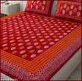 RAJASTHANI JAIPURI PURE 100 %COTTON DOUBLE BED BEDSHEET PACK OF 1 BEDSHEET WITH 2 PILLOW COVER.