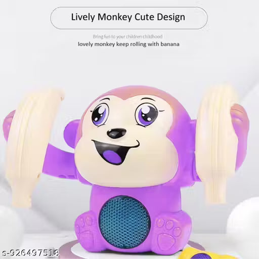 Kinha Collection Musical Dancing Monkey Toy with Lights & Sound | Tumbling Action Funny Baby Toy | Interactive Educational Toy for Kids (Pack of 1)