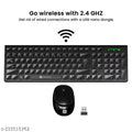 Portronics Key7 Combo Wireless Keyboard & Mouse Set with 2.4GHz USB Receiver, Hi Optical Tracking 1200DPI, Soft Keys for Noiseless Typing, 12 Short Keys for PC/Mac/Laptop(Black)