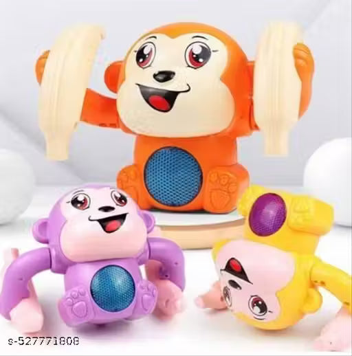 CSB High Build Qulity Monkey Musical Toy for Kids Baby Spinning Rolling Doll Tumble Toy with Voice Control Musical Light and Sound Effects with Sensor - Multicolor