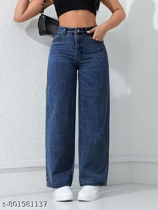STRAIGHT FIT BLUE JEANS FOR GIRLS