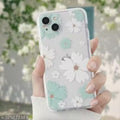 iPhone 14 Premium Shiny Finish Pastel Floral Back Cover - Crystal Clear TPU