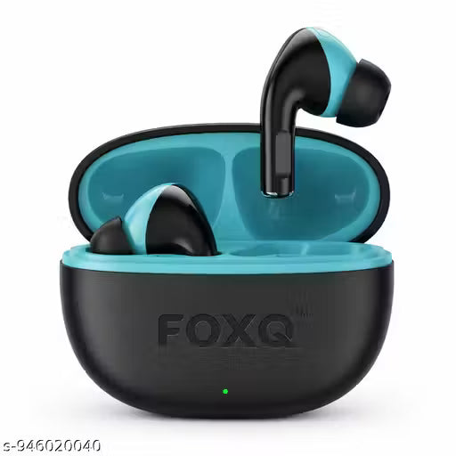 FOXQ Lucky Pods TWS Wireless Earbuds | 40H Playtime | Deep Bass Sound | Type-C Fast Charging | HD Calling | Smart Touch Control | 6 Months Warranty | Premium Purple