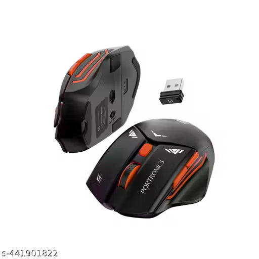 Portronics Vader Pro Wireless Gaming Mouse with 2.4 GHz Receiver, 6 Buttons, Thumb Support, High-Precision Tracking, Ergonomic