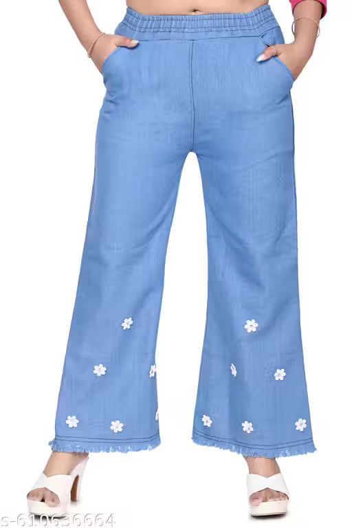 women western latest denim plazzo
