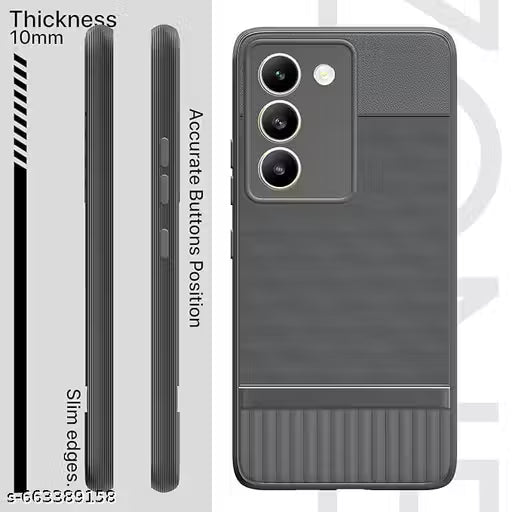 Shskysail Bumper Case With Camera Protection | TPU Soft Flexible Shockproof Back Cover for O - Case Cover Vivo T3 5G - grey