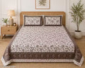 Senora skin friendly eco friendly 100%Pure Cotton King Size Double Bedsheet With 2 Pillow Covers (Floral Chocolate )for your comfortable sleep