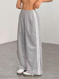 Beas Trend's Straight Fit White Stripe Grey Trouser for Women's