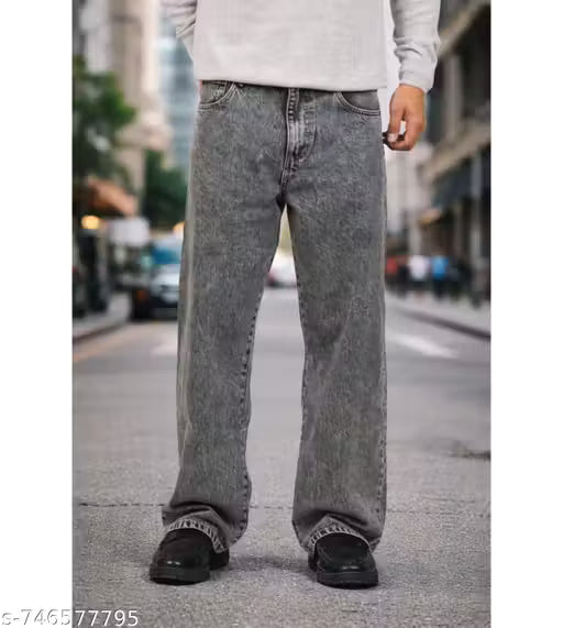 Daime Loose Fit Mid Rise Grey Men Denim Jean