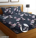 Super Soft Glace Cotton All Round Elastic Fitted Bed Bedsheet Double King Size Bedsheet 72x78x8 Inches with 2 Pillow Covers