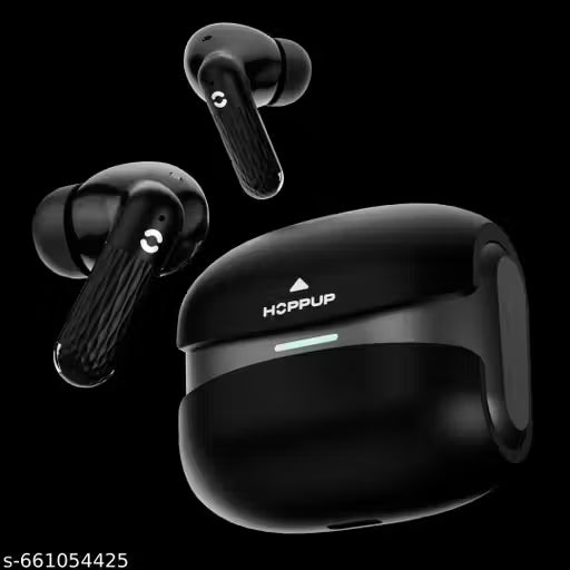 HOPPUP AirDoze Venom Gaming Earbuds with 50H PlayTime, 40MS Low Latency, AI ENC & 5.4v Bluetooth (Stealth Black, True Wireless)