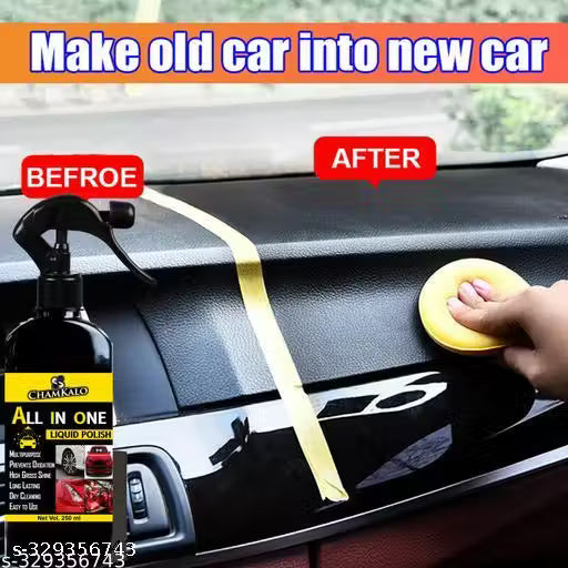 Chamkalo All In One Liquid Polish ,Car Polish , Dashboard Polish , Body Polish / Bike Polish , Interior Polish , High Gloss ,Long Lasting ,Spray Polish (250 ml)
