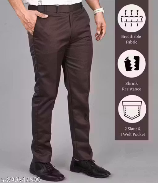 formal Pants for Men | Men's Slim fit Formal Pant | Non Stretchable Trouser | Office wear Trousers