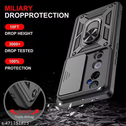 Movariete Back Cover For Vivo V40 / V40 Pro 5G | Ring Holder & Kickstand in-Built | 360 Degree Protection Vivo V40 / V40 Pro 5G Back Cover (Black)