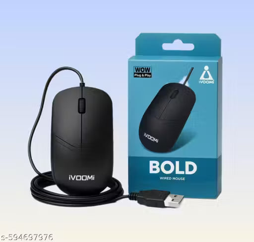ivoomi Bold High Quality USB Wired Mouse for Laptop & Desktop & CCTV Camera