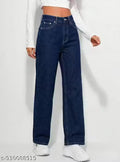 High Rise Straight Baggy Jeans Women | Comfortable Loose Fit Denim | Daily Wear