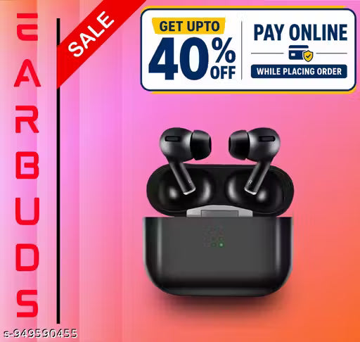 BLACK AIRBUDSS Meesho Top seling Buds airpodds Copy buds music time 43hrs True Wireless In-Ear Buds Bluetooth (Blue, True Wireless)