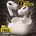 30Hr Battery White Airbud Pro | TWS Bluetooth Earpods With Mic | BT 5.3 Chip | IPX5 Waterproof | True Wireless Earbuds | Fast Charging Case