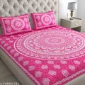 Rajasthani Jaipuri printed cotton, pure cotton, 144 thread count Double Bedsheet with 2pillow covers