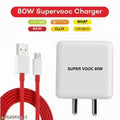 80 Watt SuperVOOC 6 A Wall Charger for Mobile with Detachable Cable (Compatible For All Smartphones