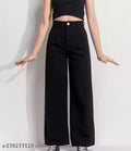 HIGH WAIST BLACK JEANS STRAIGHT FIT FLARED JEANS TRENDING FOR GIRLS & WOMEN
