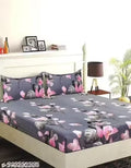 Glace-Cotton Bedsheets For Single/Double Bed With Pillow Covers
