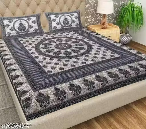 Jaipuri Cotton Double Bedsheet With 2 Pillow Cover