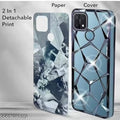 ✨ 3D Pattern Glossy Back Cover for Oppoo A15 | A15s | Luxury Geometric Design Shockproof Case | Available in Black, Silver, Gold, Blue & Pink