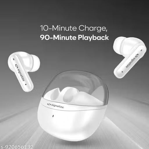 SIGNATIZE in Ear Earbuds with 35H Playtime,Low Latency Bass Drivers, Type-C Fast Charging Bluetooth Gaming Headset