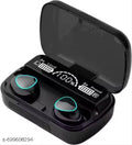 M19 Latest New Trending HD LED Display Earphone Sports Waterproof Stereo Bluetooth Headset (Black, True Wireless Earbuds Airpodds Earphone Bluetooth hR_306