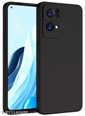 Protective Back Cover for Oppo Reno 7 Pro (5G), Slim Silicone with Soft Lining Shockproof Flexible Full Body Bumper Case (Black)