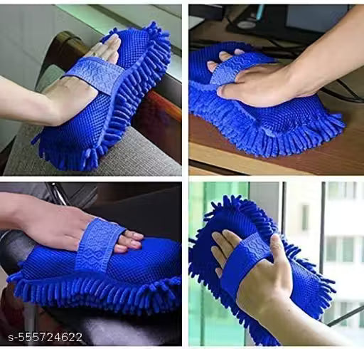 Multipurpose Microfiber Cleaning Glove Sponge – Wash & Dry Mitt for Car, Home & Office Use