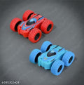 ( Pack of 2 Multicolor) Double-Sided Mini Tumbling Toy Fun Car, Inertia Safety, Crash-Resistant, Anti-Fall Kids Car for Age 3+ Years