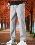 New Stylish | Premium Quality | Track Pant | 4 Pocket | Cotton Cargo | Men Pant| Grey