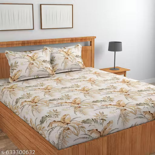 SAVOY HOME DECOR® 100% Cotton King Size Flat Bedsheet 225x250 | Bedsheets With 2 Pillow Covers