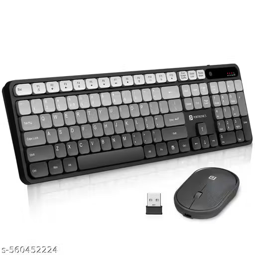 Portronics Key11 Combo Rechargeable Wireless Keyboard and Mouse Set, Bluetooth 5.3&2.4GHz Wireless,Type-C Fast Charging